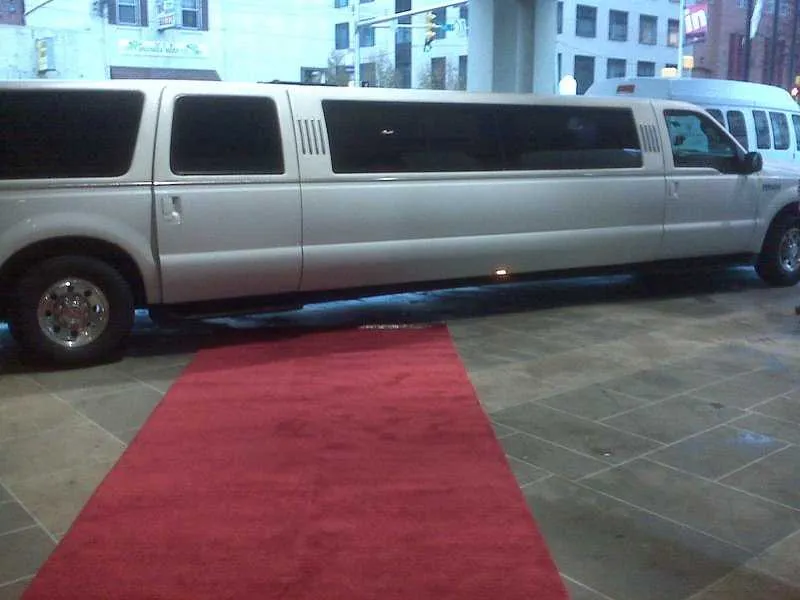 White Ford Excursion Limousine for limo rental