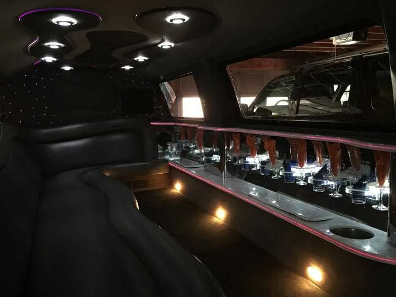 Ford Excursion Limousine interior for limo rental