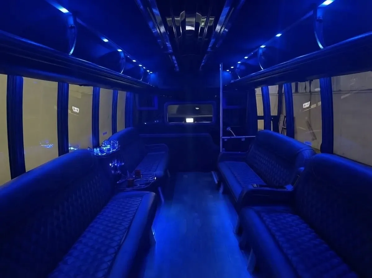 Black Ford F550 Party Bus Limousine; view 2