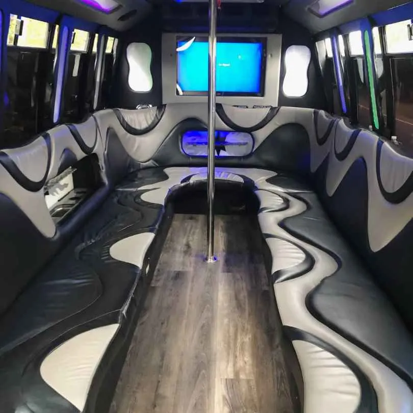 Ford Party Bus interior for party bus rental in Kentucky Ford Party Bus interior for party bus rental in Kentucky
