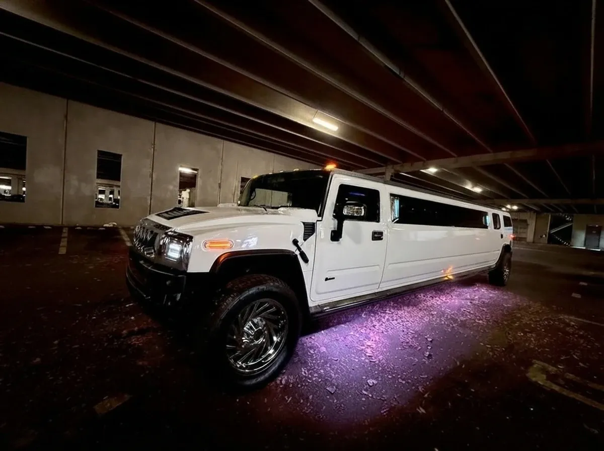 White H2 Hummer; view 2