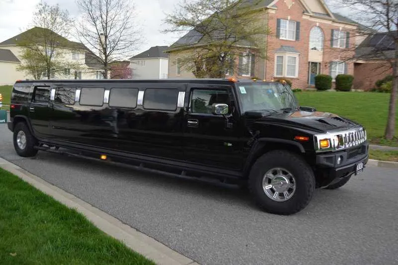 Black Hummer H2 Limousine for hummer limo rental in North Carolina