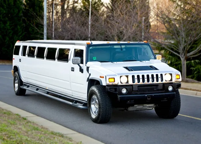 White Hummer Limousine for hummer limo rental in Livermore, CA