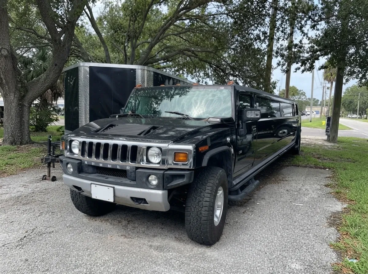 Black Hummer Limousine; view 10