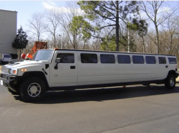 White Hummer Limousine; view 2