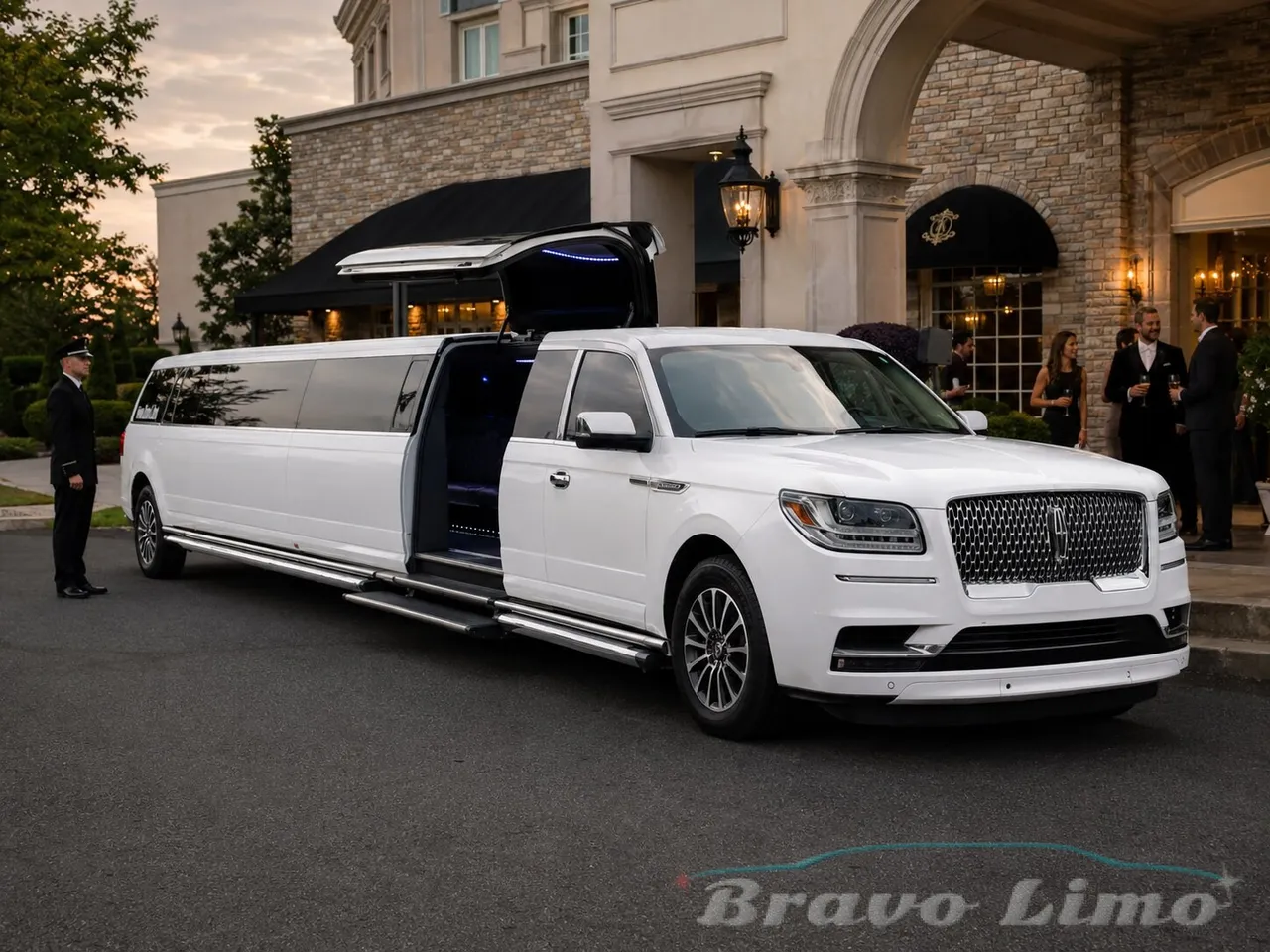 Jet Door Lincoln Navigator Limousine — 22 comfort / 26 maximum for limo rental in Slater, MO