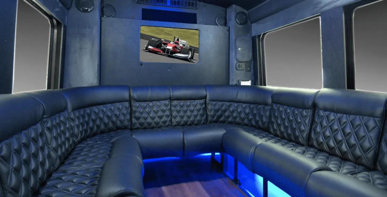 Limo Coach interior, photo 2 for party bus rental