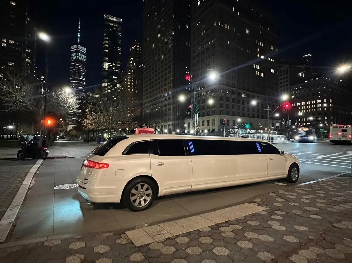 White Lincoln MKT Limousine; view 6