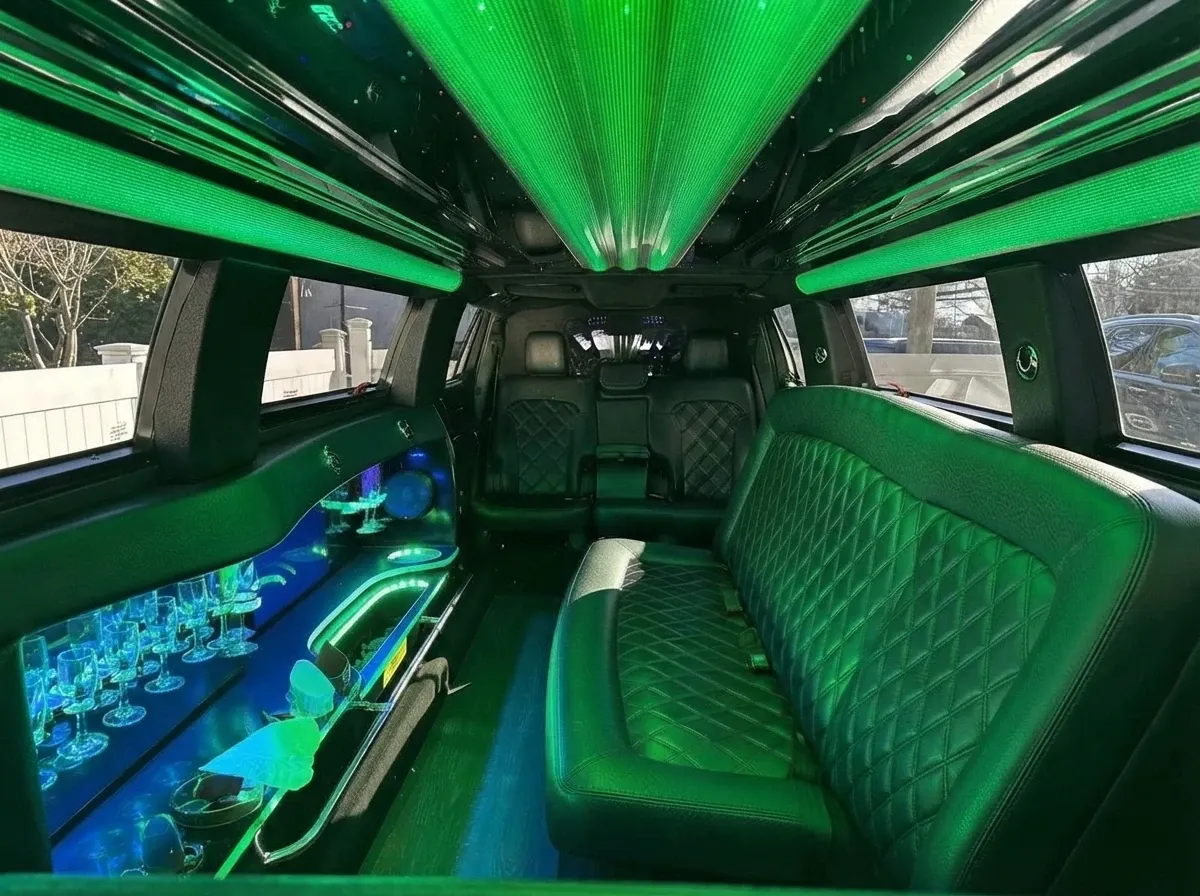 White Lincoln MKT Limousine; view 3