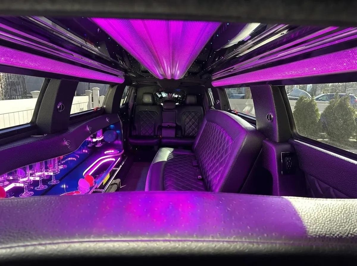 White Lincoln MKT Limousine; view 4