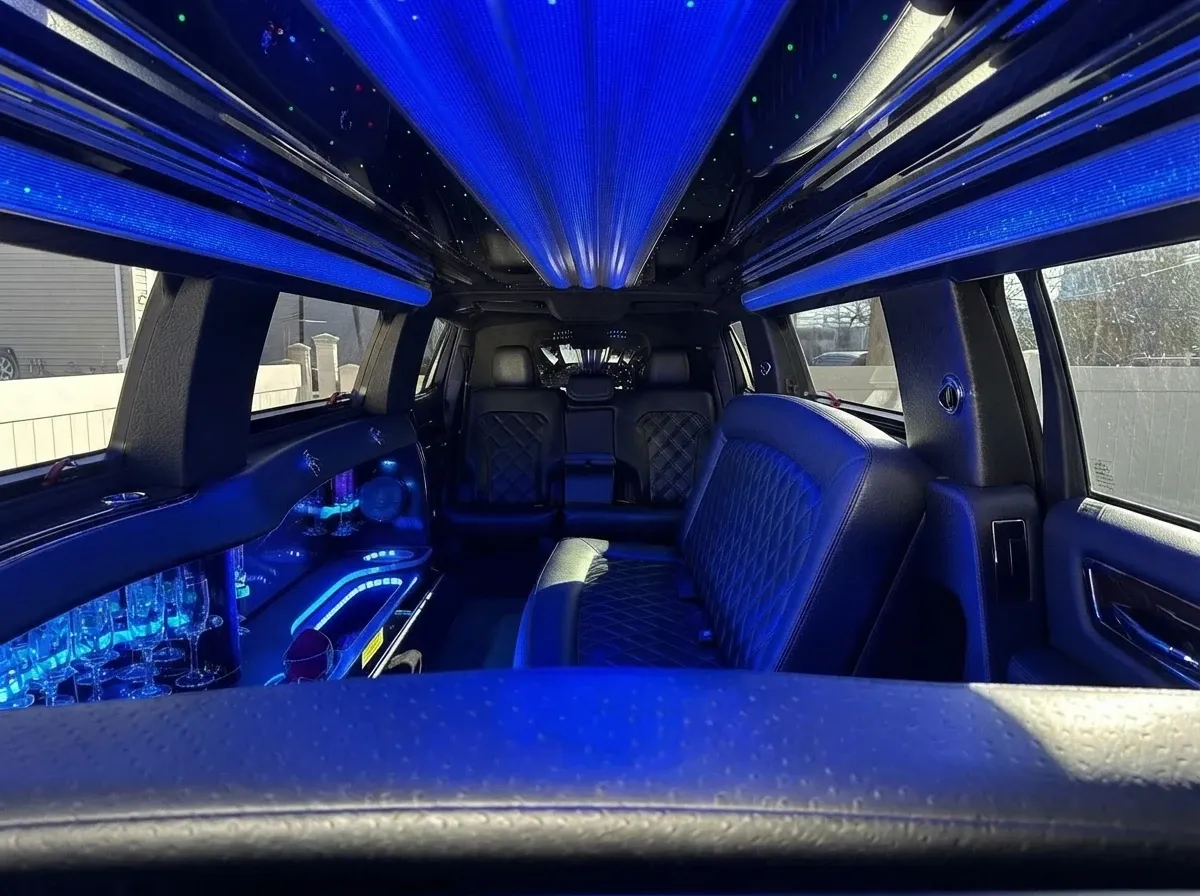 White Lincoln MKT Limousine; view 2