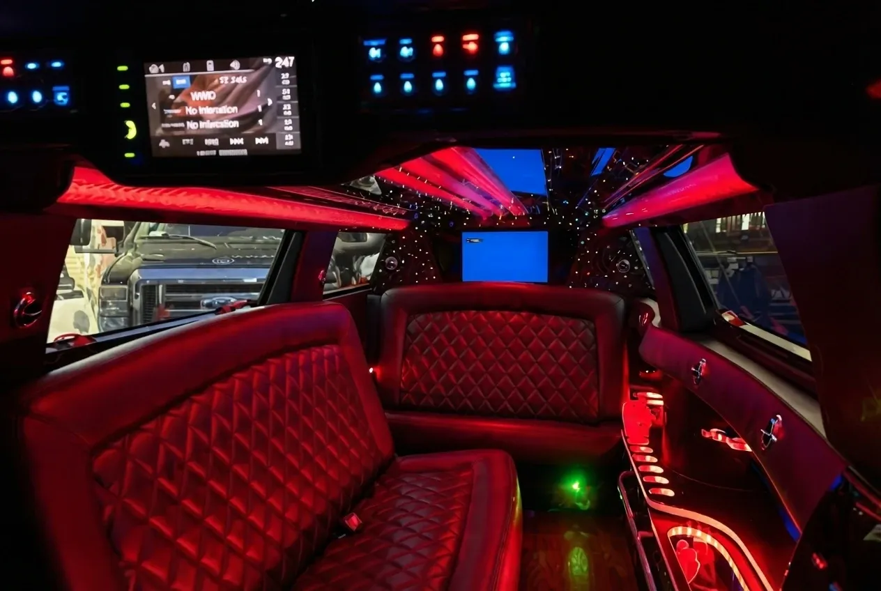 White Lincoln MKT Limousine; view 5