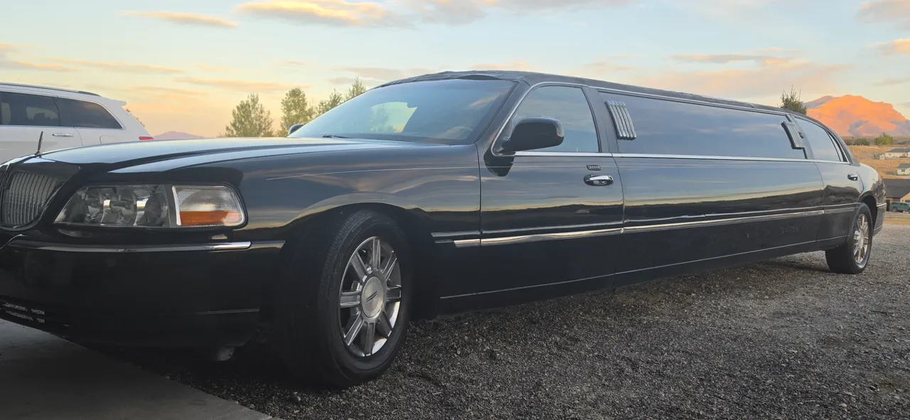 Black Lincoln Town Car Limousine; view 2