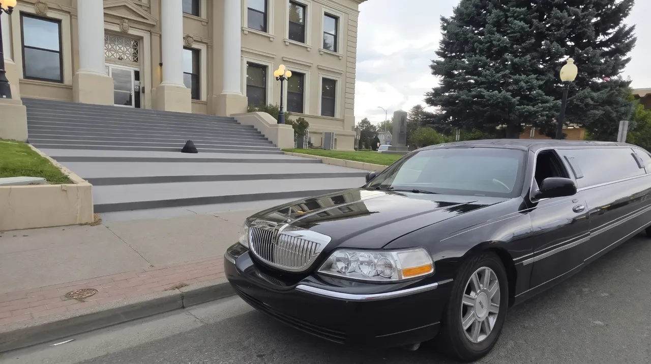 Black Lincoln Town Car Limousine; view 7