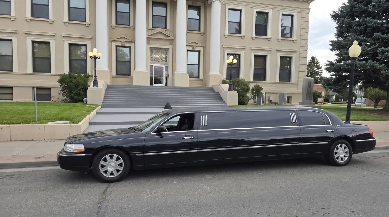 Black Lincoln Town Car Limousine; view 8