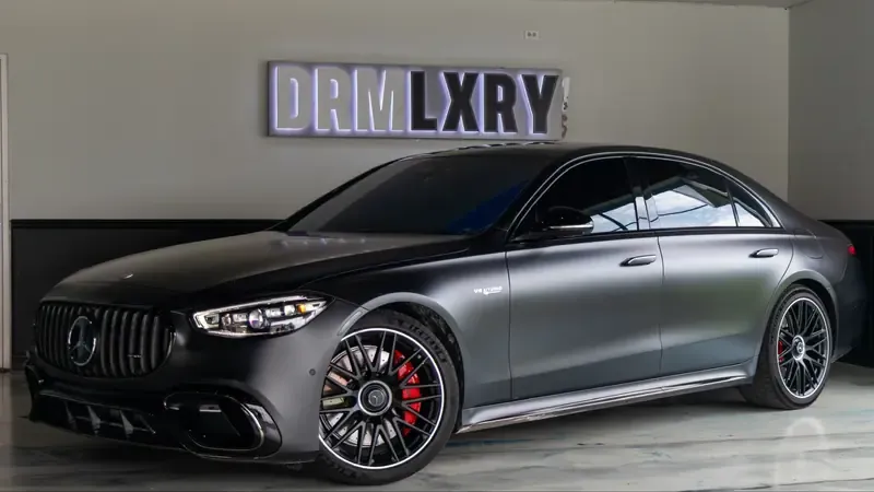 Black Mercedes-AMG S63 E Performance for wedding car rental in Southfield, MI