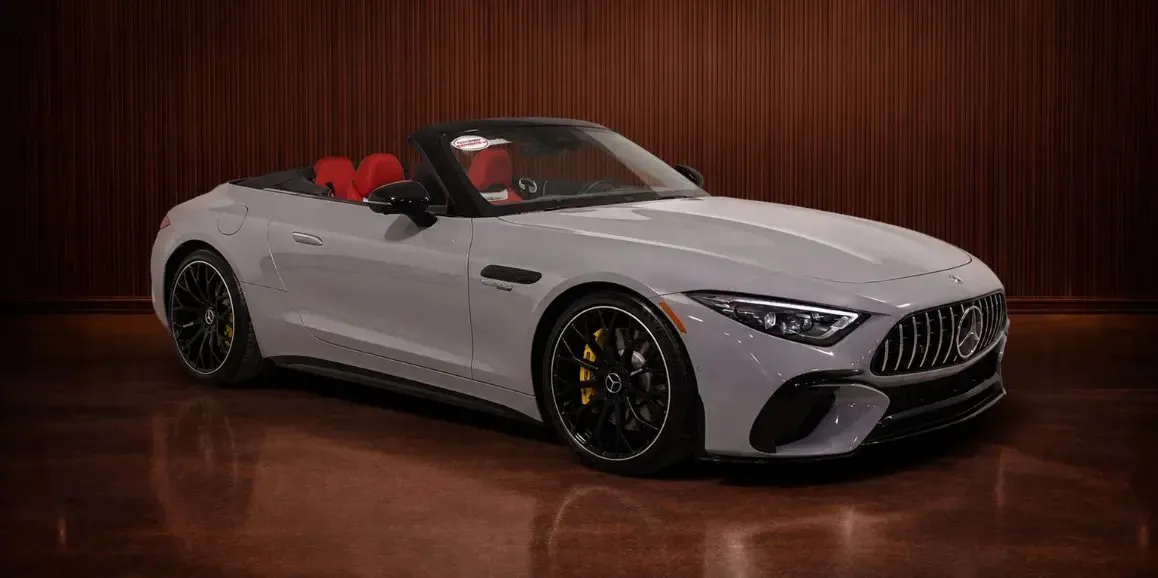 Silver Mercedes-AMG SL 63 for wedding car rental in Amityville, NY