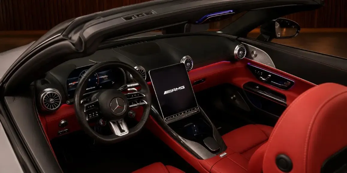 Mercedes-AMG SL 63 interior for wedding car rental in Amityville, NY