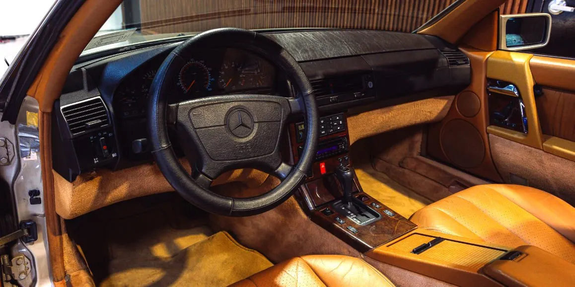 Mercedes-Benz SL500 interior for wedding car rental in Hempstead, NY