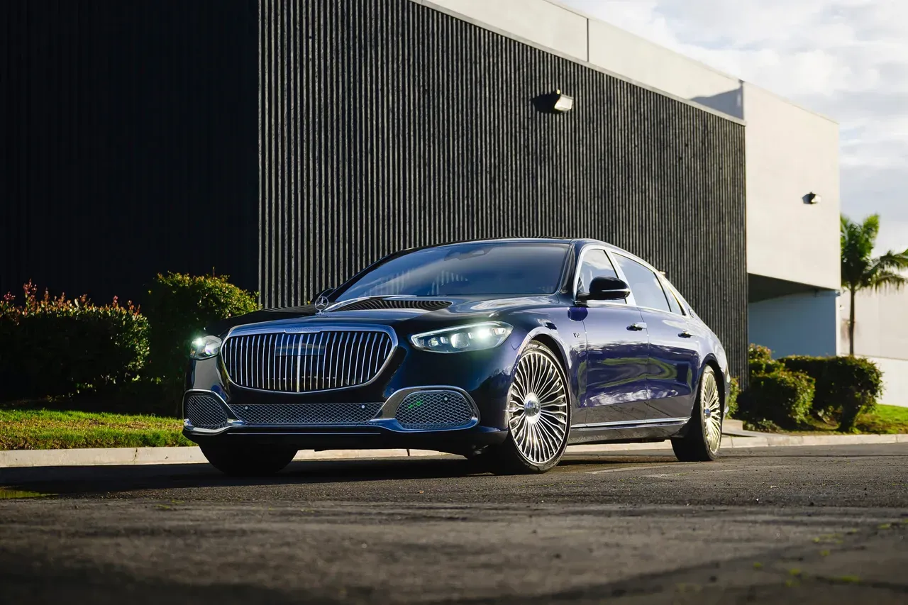 Mercedes-Maybach First-Class Sedan for wedding car rental in Burson, CA