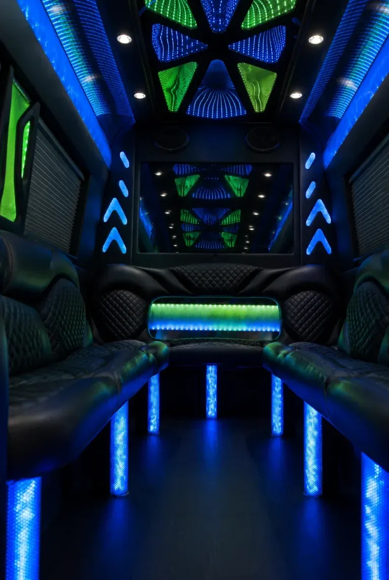 Mercedes Sprinter Limousine interior, photo 3 for limo rental Mercedes Sprinter Limousine interior, photo 3 for limo rental