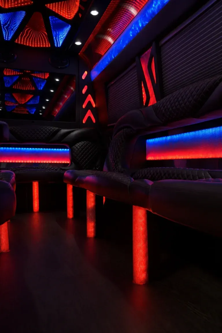 Mercedes Sprinter Limousine interior for limo rental Mercedes Sprinter Limousine interior for limo rental