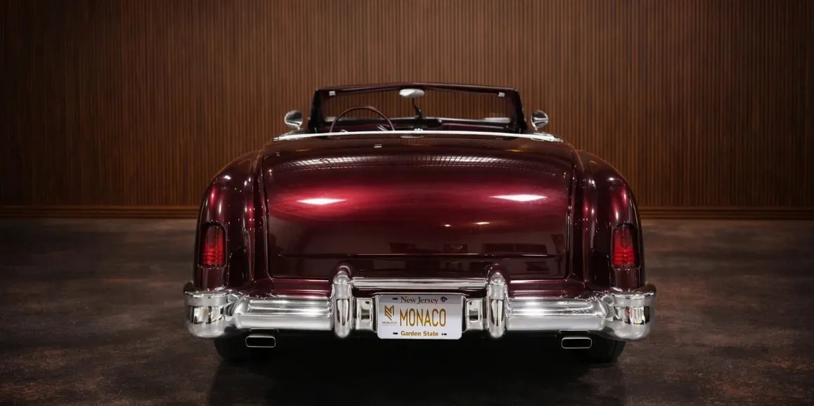 Red Mercury Lead Sled 1951 Vintage exterior with convertible roof, photo 4 for wedding car rental