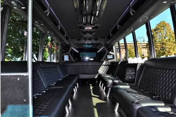 Mini Coach Limo Bus interior for party bus rental