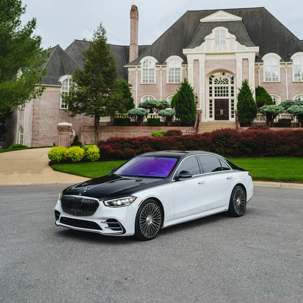 White ‘Panda Maybach’ Two Tone S580 with Starlight Roof, photo 10 for wedding car rental in Rockville, MD