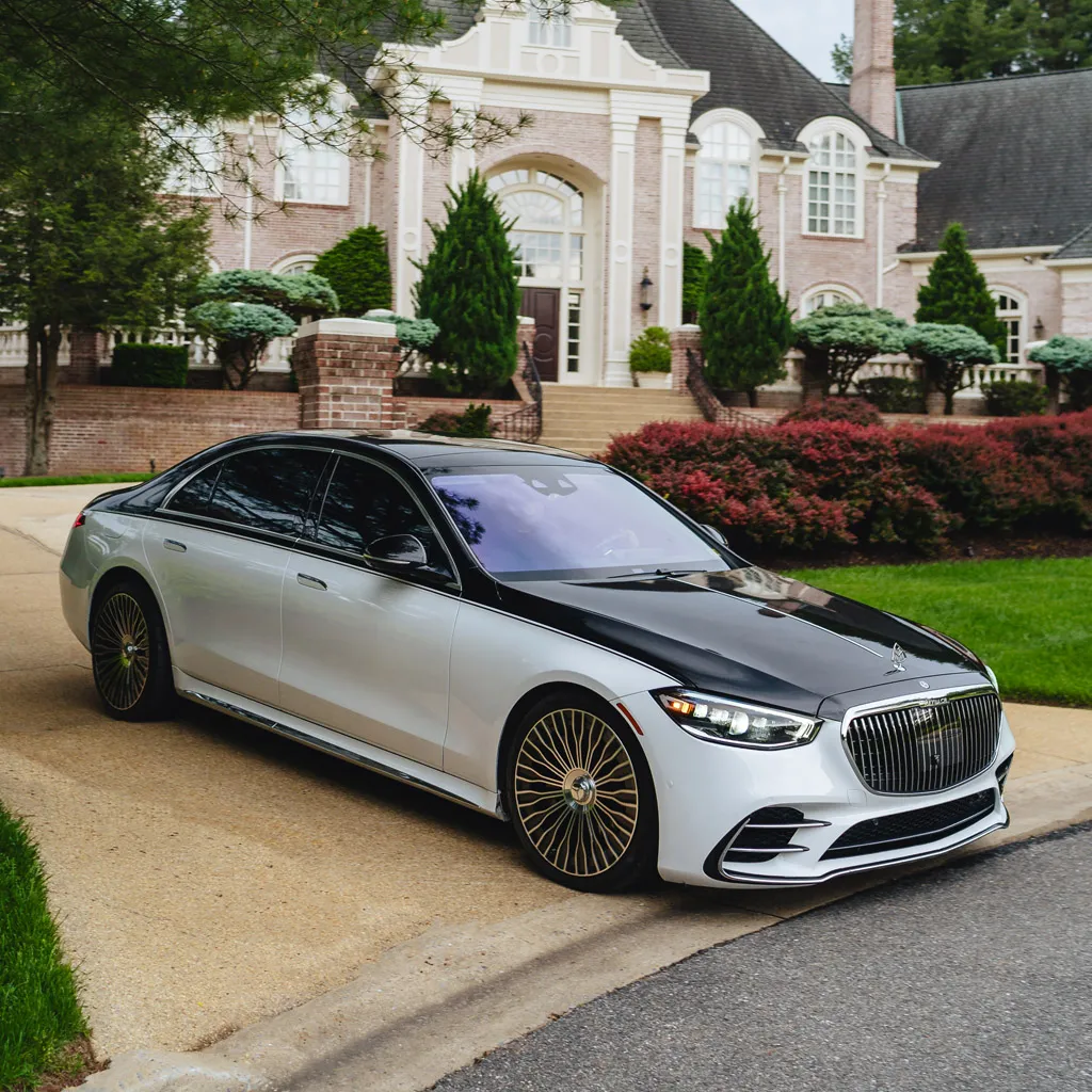 White ‘Panda Maybach’ Two Tone S580 with Starlight Roof, photo 11 for wedding car rental in Rockville, MD