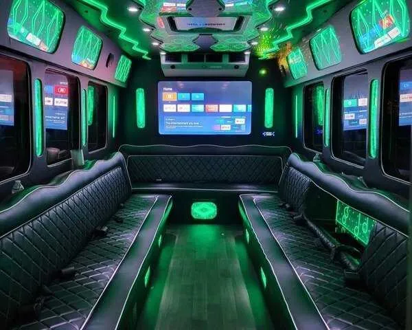 Party bus F550 interior for party bus rental in Dallas, TX Party bus F550 interior for party bus rental in Dallas, TX