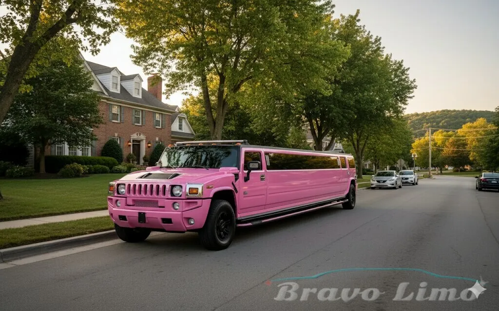 Pink Hummer H2 Limousine for pink limo rental in Stroudsburg, PA