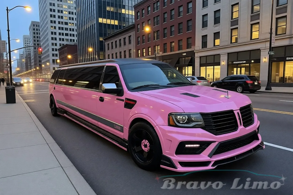Pink Lincoln Navigator Limousine for limo rental in Stroudsburg, PA