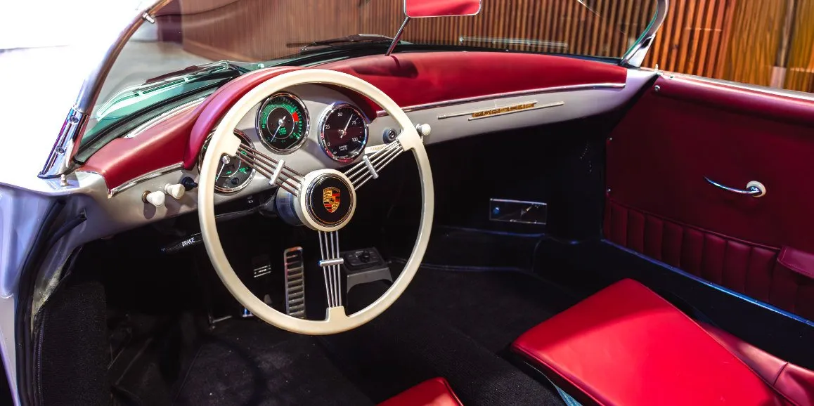 Porsche Speedster 1956 (Vintage) interior for wedding car rental in Nassau County, NY Porsche Speedster 1956 (Vintage) interior for wedding car rental in Nassau County, NY