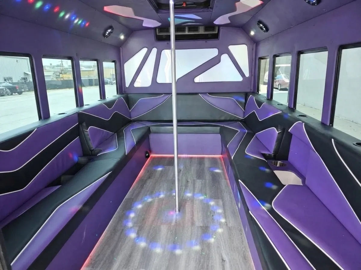 Purpleline Party Bus White Purpleline Party Bus on offer