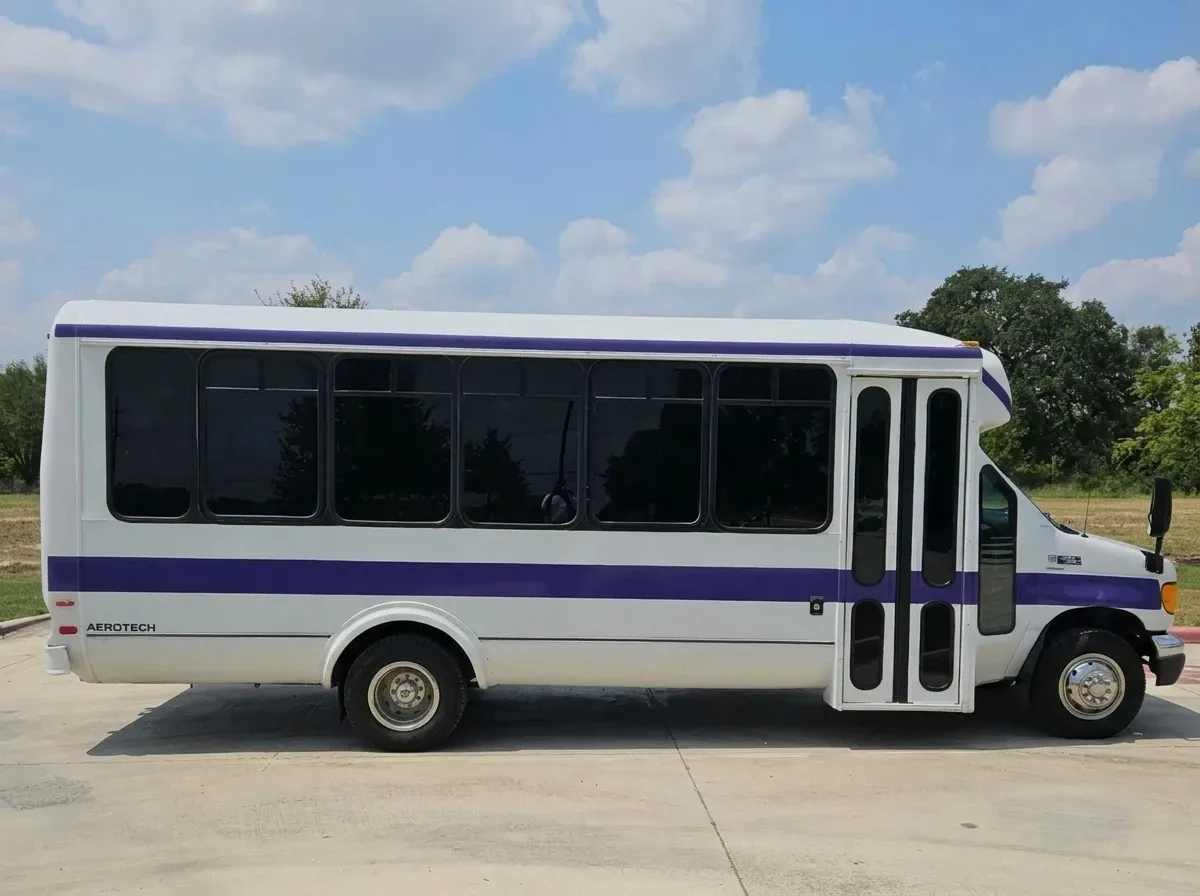 White Purpleline Party Bus; view 2