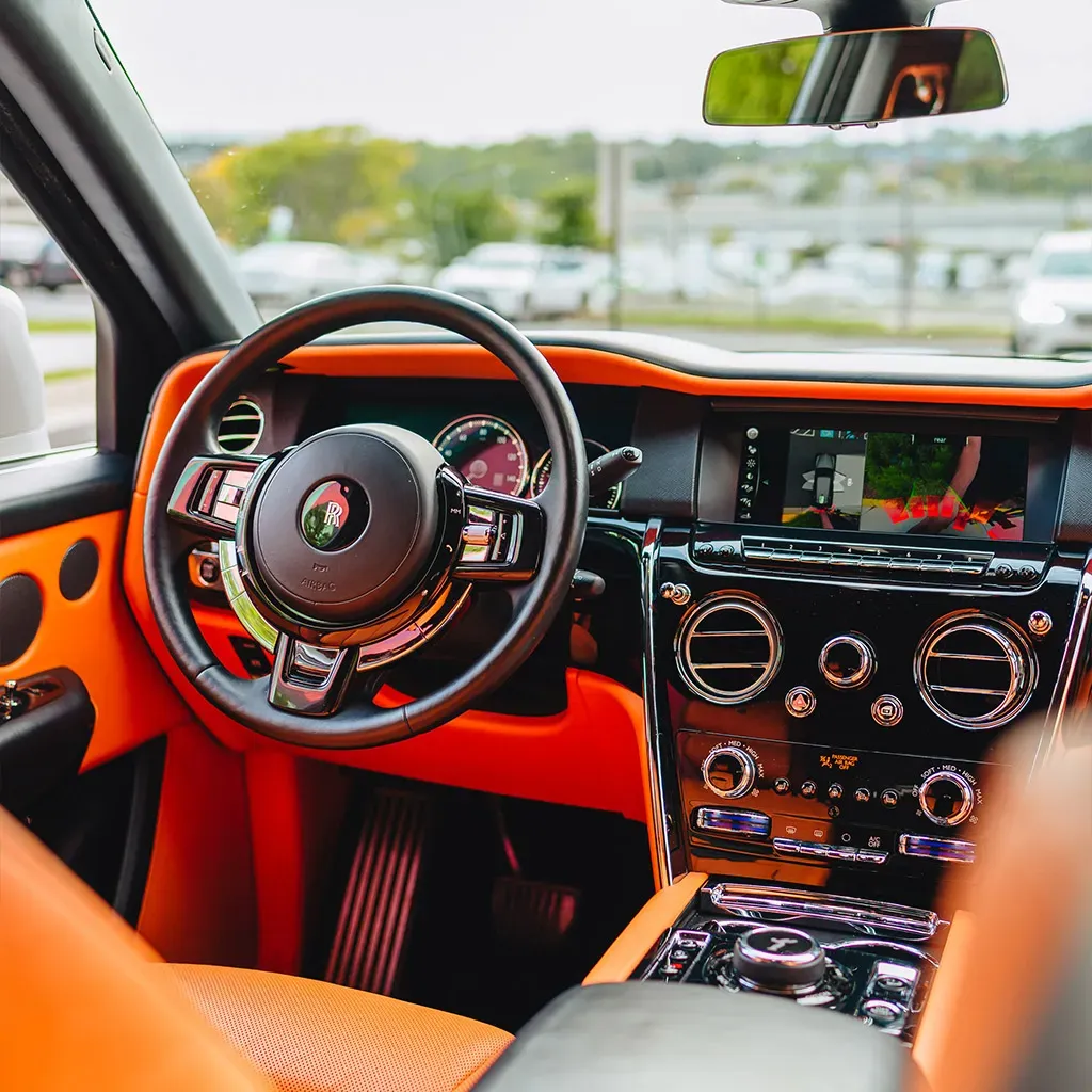 Rolls-Royce Cullinan with All Orange Interior, photo 10 for wedding car rental in Rockville, MD