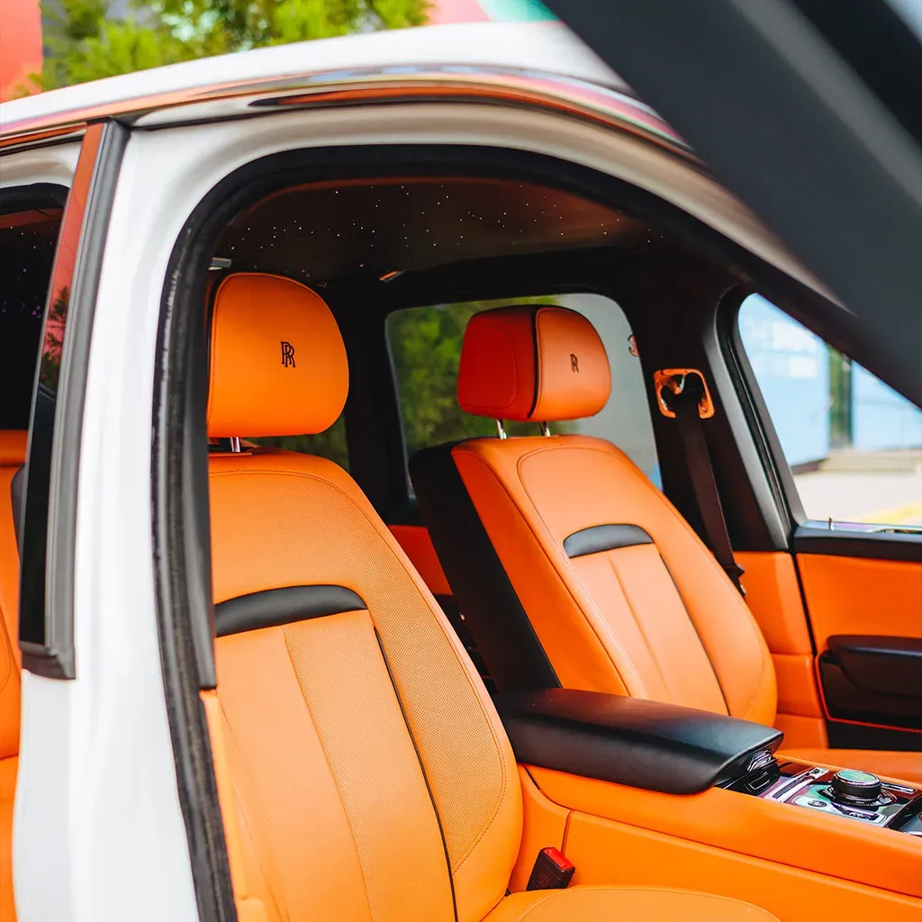 Rolls-Royce Cullinan with All Orange Interior, photo 2 for wedding car rental in Rockville, MD