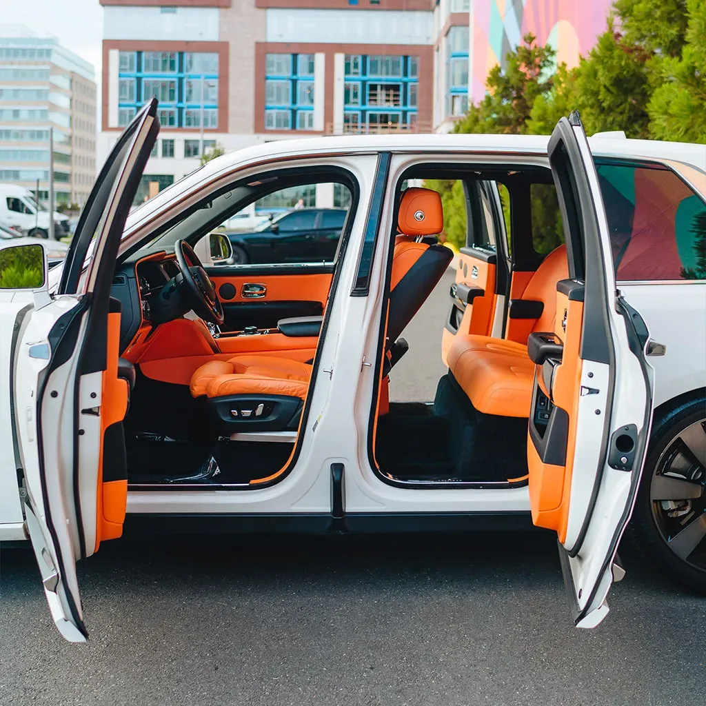 Rolls-Royce Cullinan with All Orange Interior, photo 5 for wedding car rental in Rockville, MD