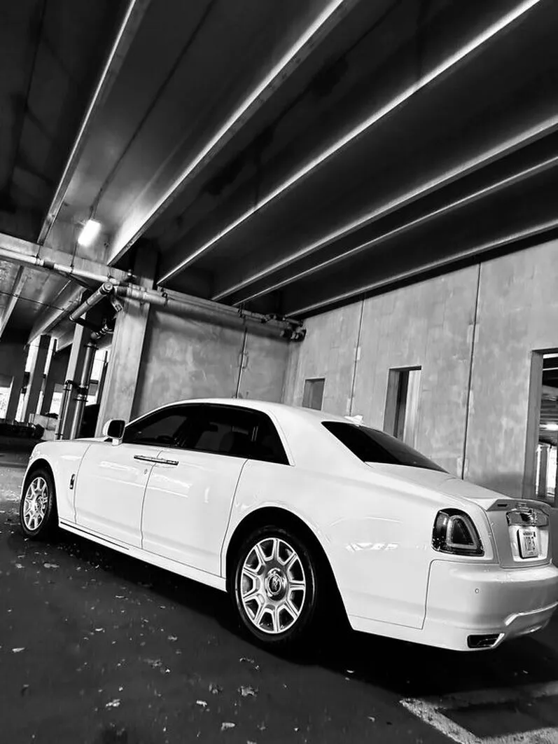 White Rolls-Royce Ghost Sedan exterior, photo 10 for limo rental in North Attleboro, MA