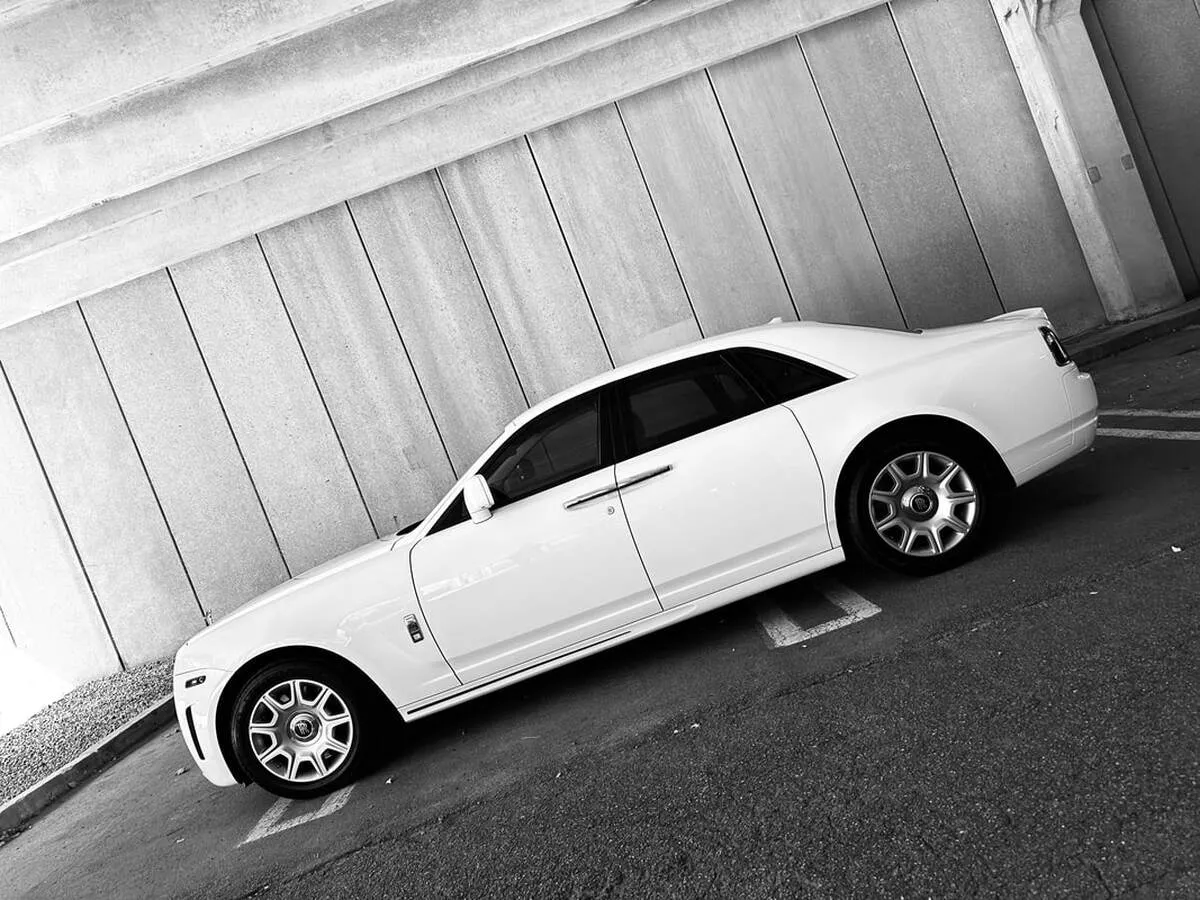 White Rolls Royce Ghost Sedan for wedding car rental in Islip, NY