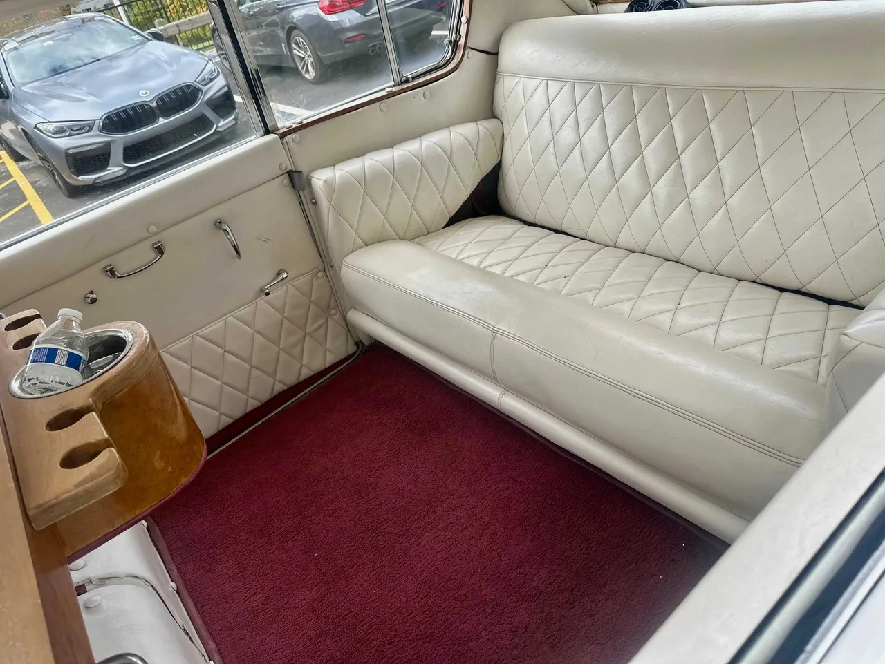 Rolls-Royce Princess interior with cup holders for limo rental in West Orange, NJ