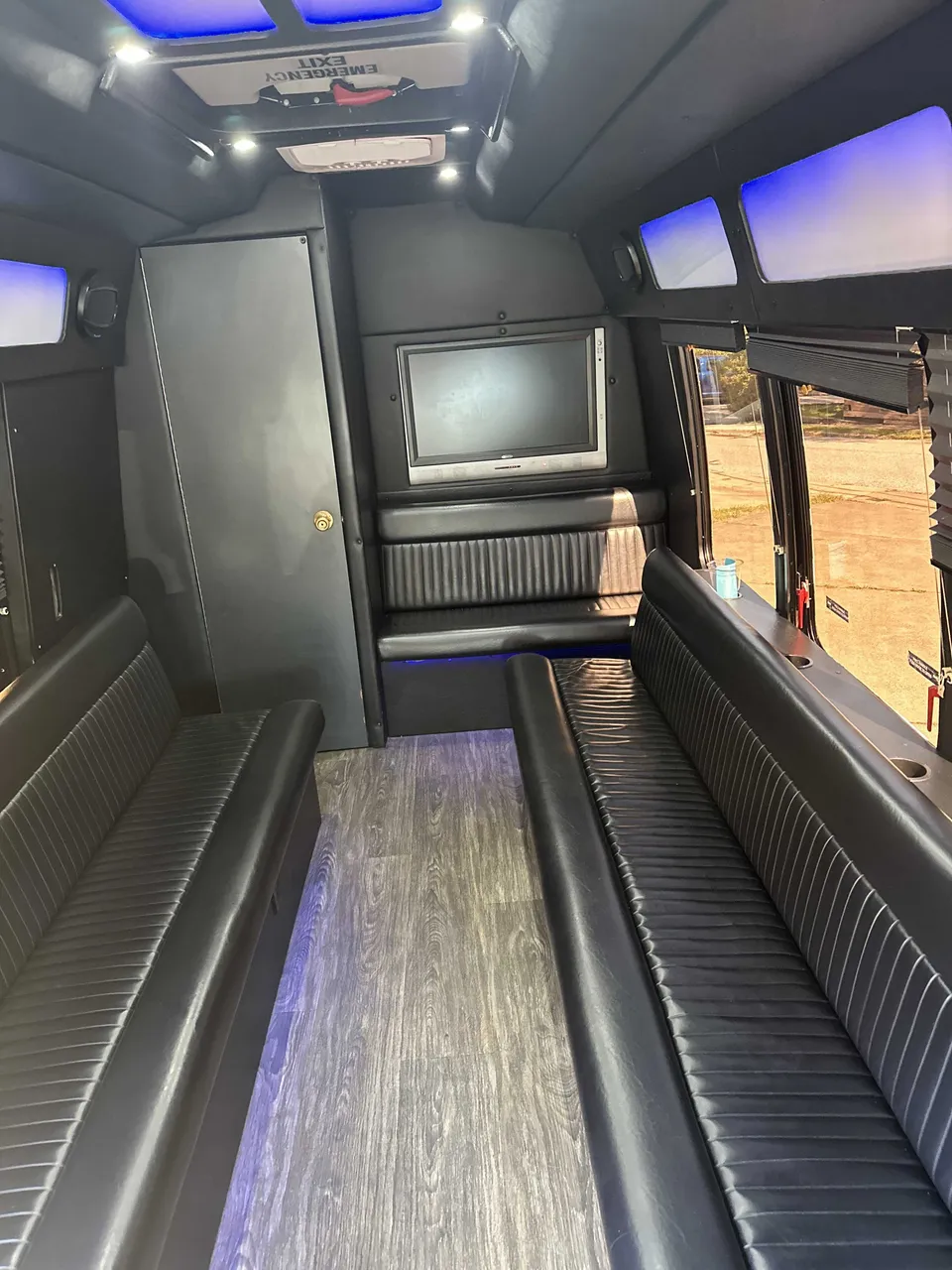 Small party bus interior for party bus rental in Palm Coast, FL