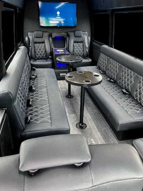 Mercedes Party bus- 12 pax interior for party bus rental in Palm Coast, FL