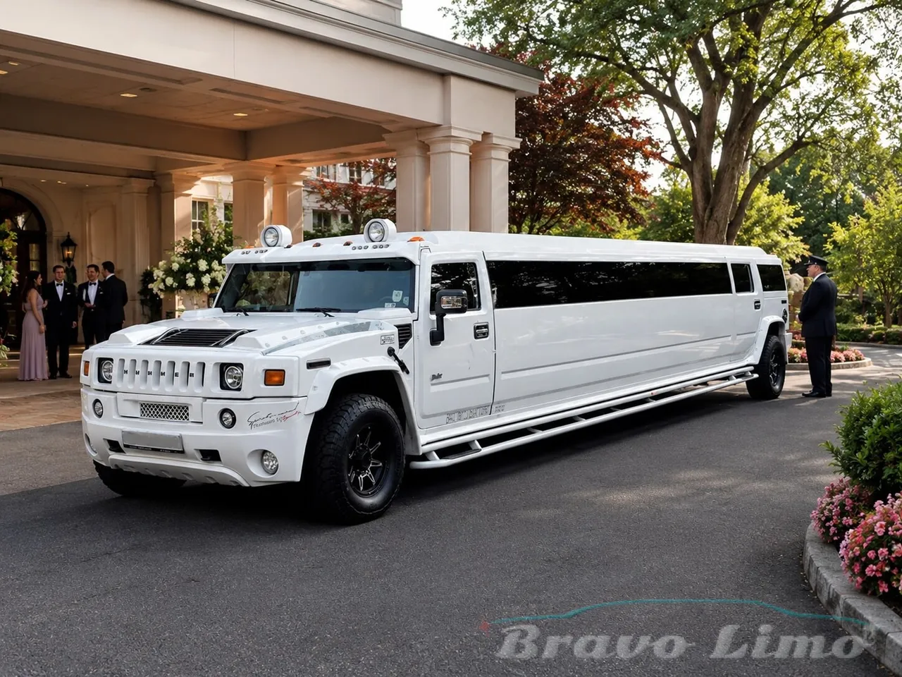 White Hummer H2 Stretch Limousine for limo rental in Stroudsburg, PA