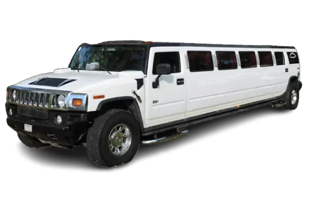 White Hummer Stretch Limousine for limo rental in Gower, MO