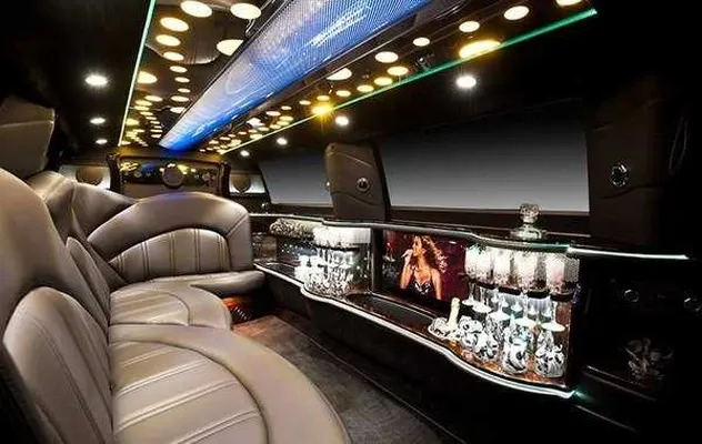 White Lincoln MKT Limousine; view 2