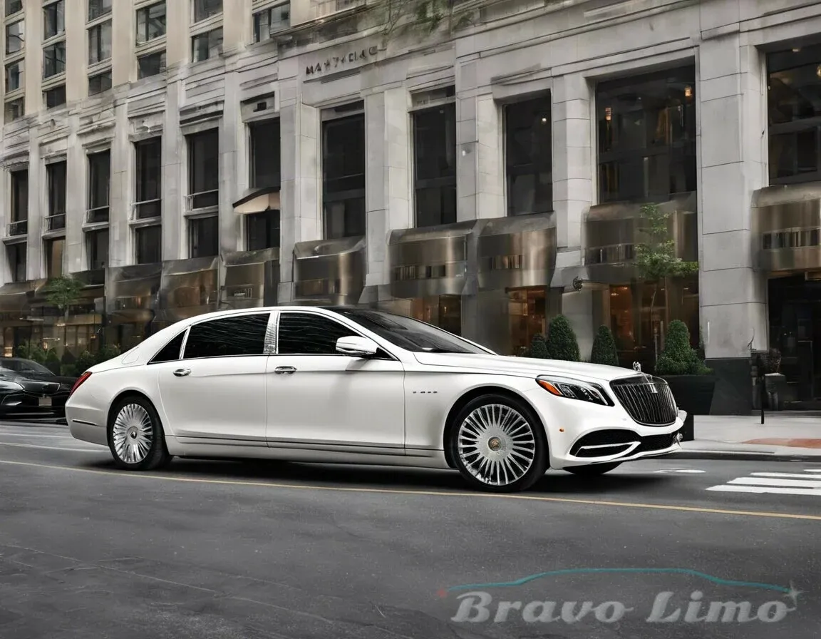 White Mercedes-Maybach Sedan for wedding car rental in Amityville, NY