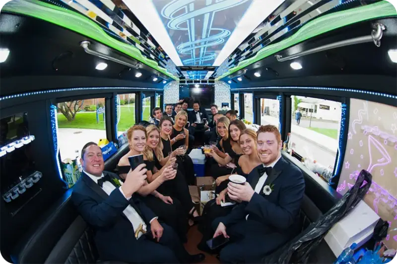 Party bus interior with lights — Specialty Vehicles