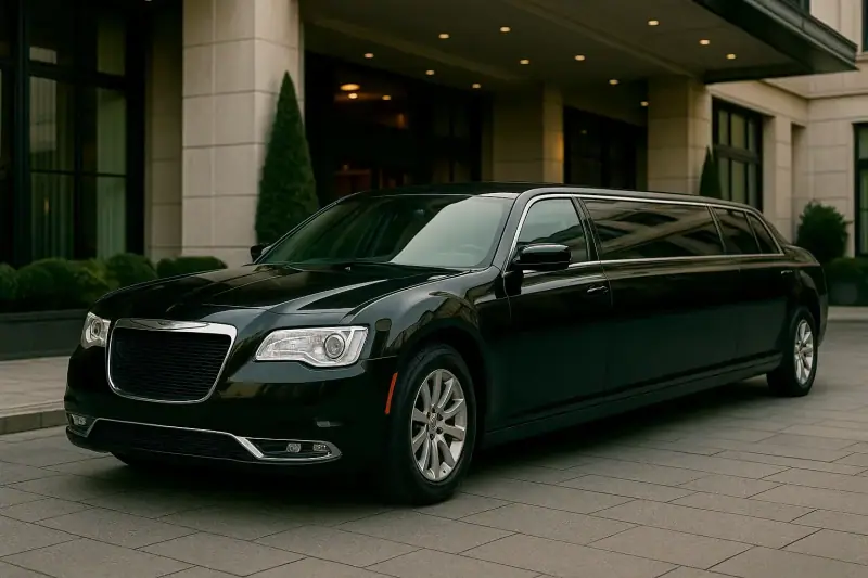 Black stretch limousine for limo rental